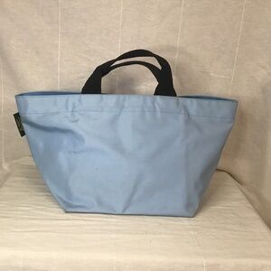 Harve Chapelier Paris Nylon Tote Bag 2 Tone Blue Bag Inside Zipper Pocket.